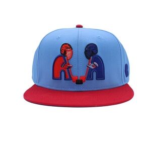 Hockey Themed Blue and Red Cap